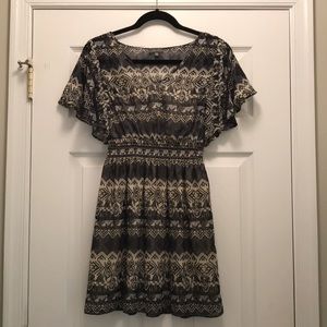Printed Chiffon Dress (Size: S)